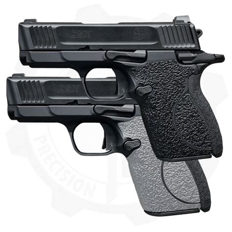 The CSX is built on an aluminum alloy frame with interchangeable polymer back straps, providing the user the ability to customize their level of concealment and ergonomic fit. . Smith and wesson csx grips